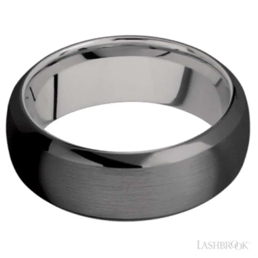 LASHBROOK DESIGNS Titanium Zirconium Wedding Band